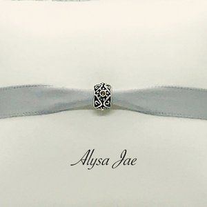 Antique Screw Bead w/Citrine CZ, 925, Antiqued